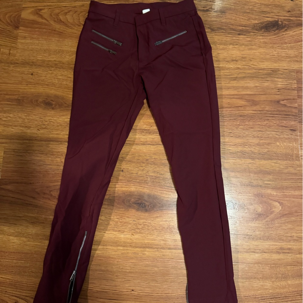 GAP Maroon Pants with Stitch Detailing